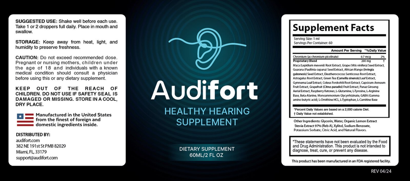 Audifort supplement facts